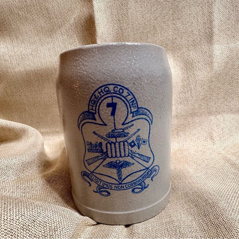 WWI U.S. Army 7th Engineers HQ Stoneware Stein 0.5L German Made AEF